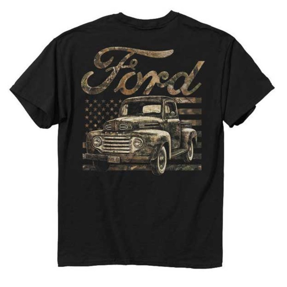 Ford Mens T-shirt FMC 49 Camo Flag